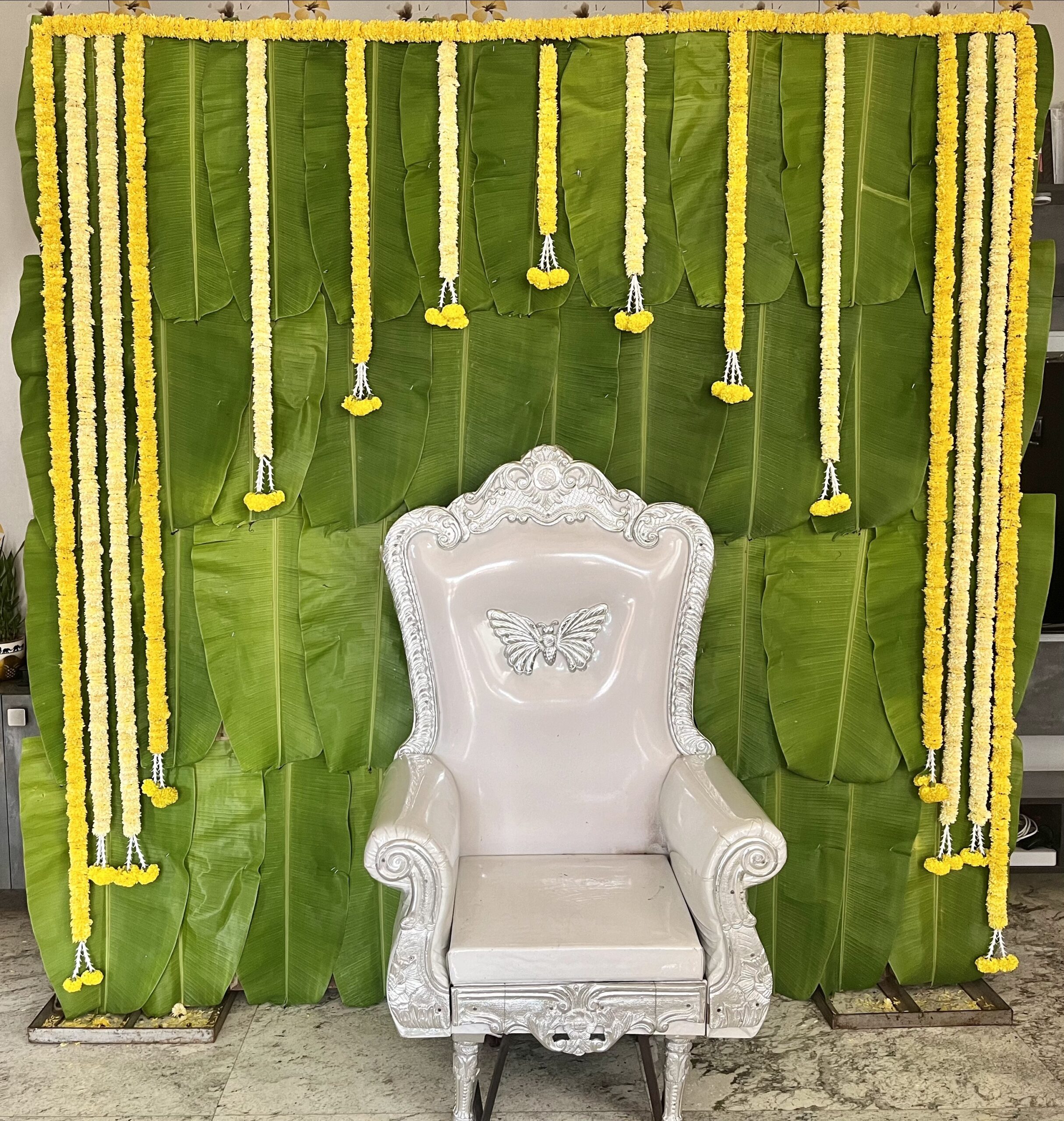 Banana leaves backdrop decoration in bangalore Banana leaves backdrop decoration in bangalore
