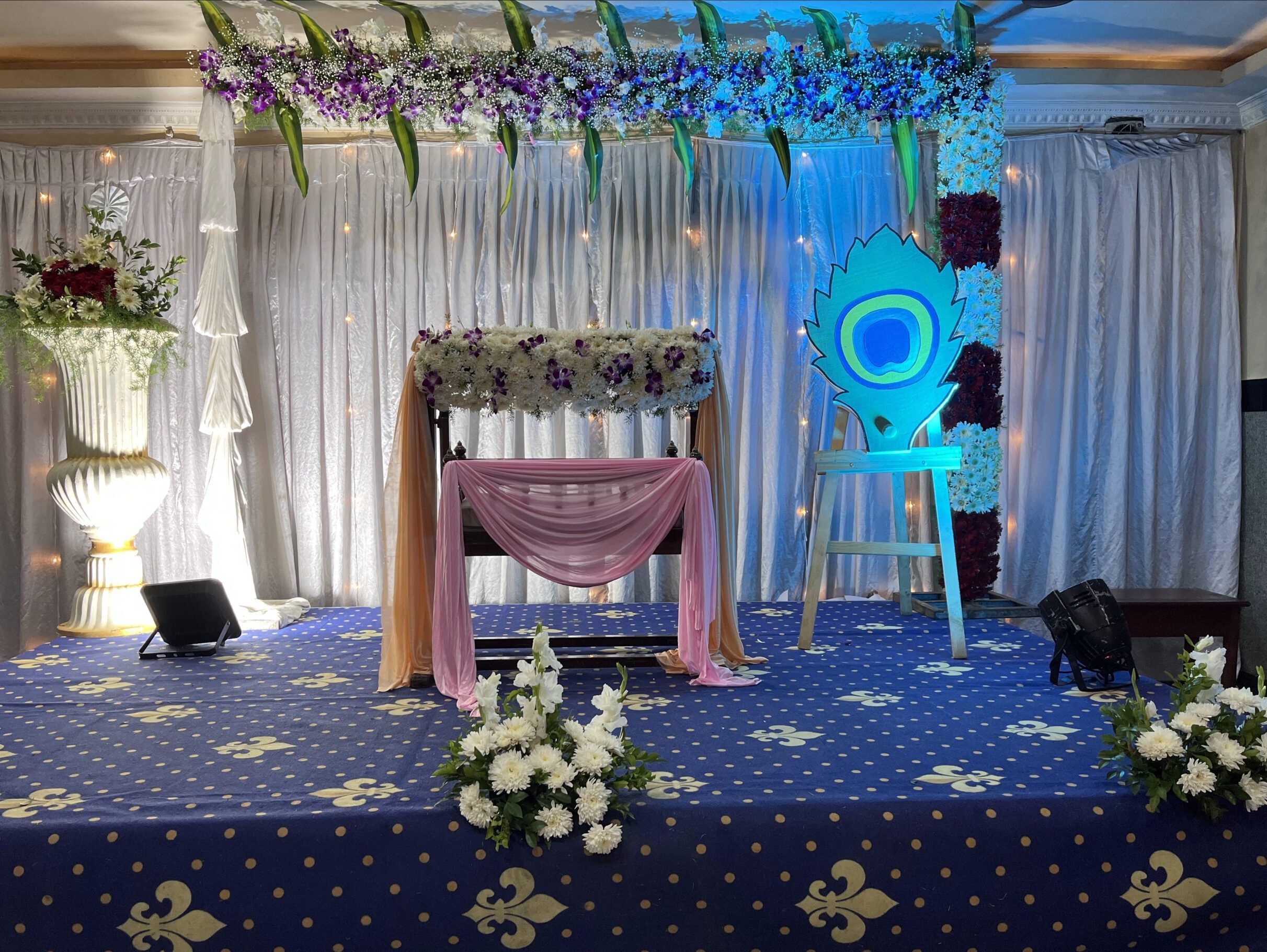 Krishna Theme Decoration for Naming Ceremony Krishna Theme Decoration for Naming Ceremony
